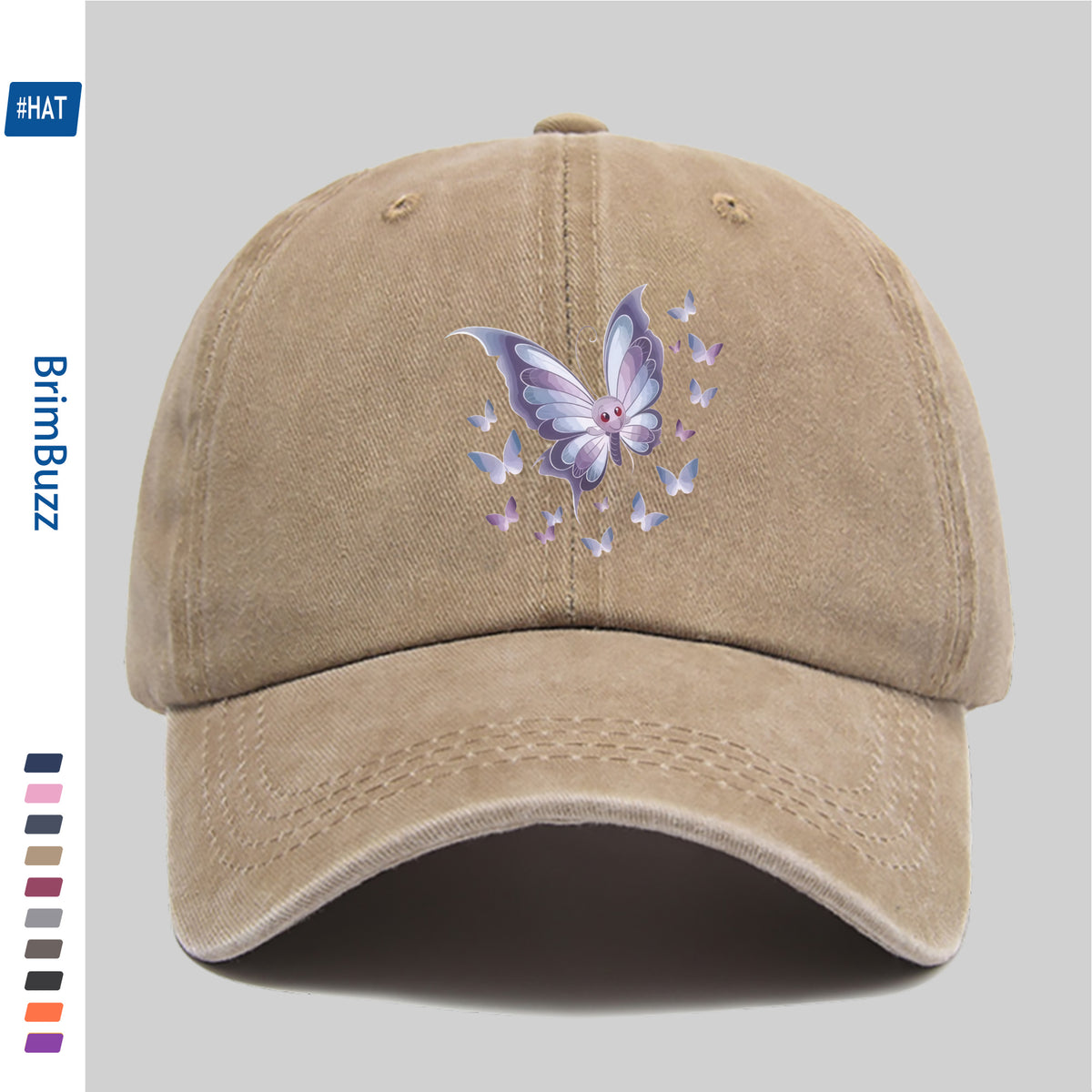 1 Butterfly Print Trucker Hat, Suitable for Travel, Outdoor Activities, and Daily Wear- Adjustable Snapback Hat with Butterfly Pattern, Lightweight and Unisex, Vintage Baseball Cap, Suitable for the Beach, Cycling, Parties, and Casual Wear(hand Was