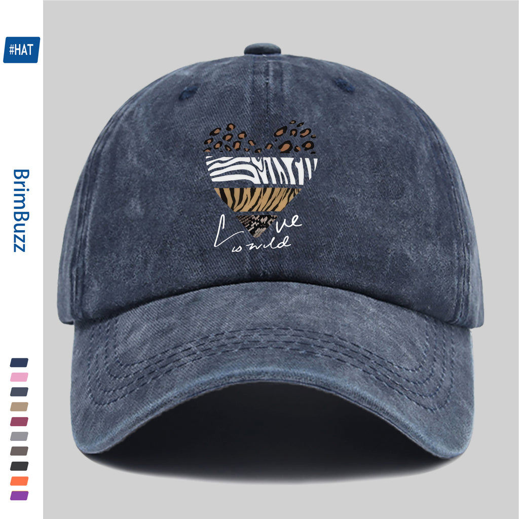 1 Elegant Leopard Print Heart Pattern Baseball Cap, Fashionable, Casual And Stylish Printed Golf Cap, Perfect for Spring And Summer Holidays, Decorative Hat, Comfortable And Lightweight Headwear, Adjustable Buckle, Dad Hat