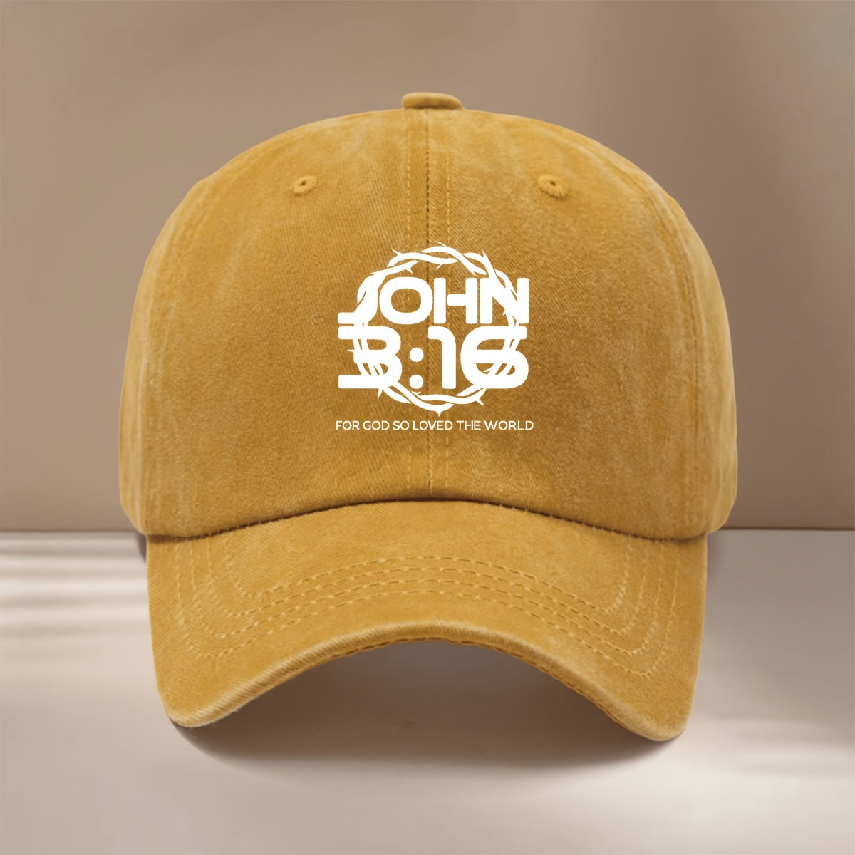 A Baseball Cap Featuring The Text JOHN 3:16, Designed in a Easy And Lightweight Style Suitable for Both Men And Women. This Hip-Hop Duckbill Cap Is Perfect for Vacations, Gatherings, And Camping