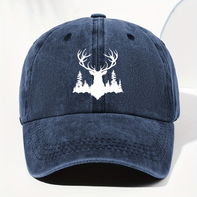 Unisex Animal Print Washed Vintage Baseball Cap, Fashionable Sun Outdoor Hat for Men and Women, Adjustable Trucker Hat Suitable for All Seasons and Daily Wear