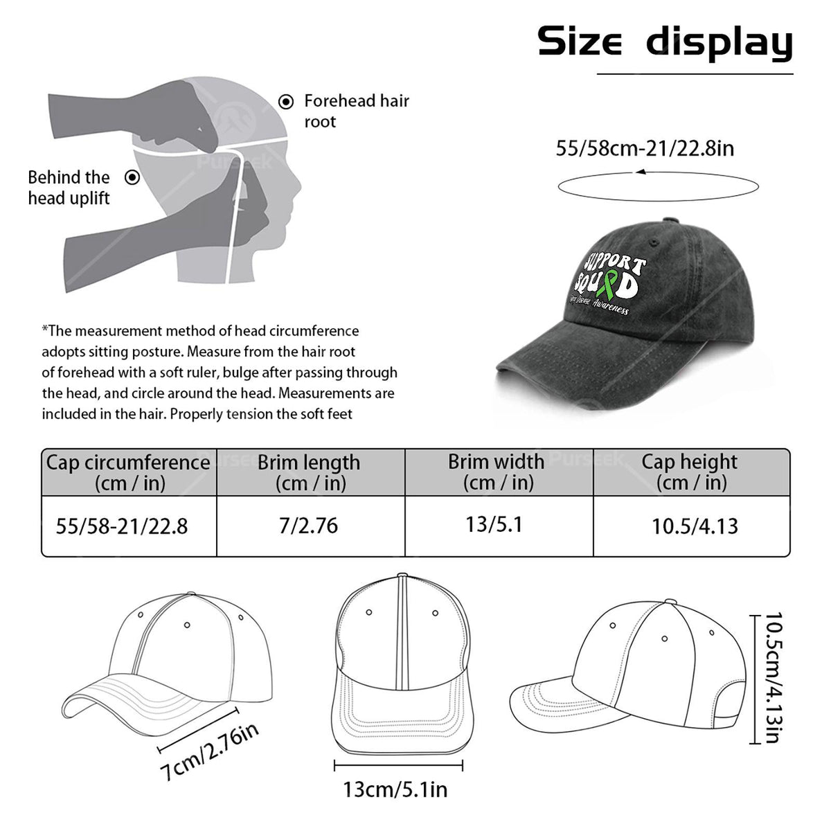 Unisex Baseball with a Green Ribbon for Kidney Disease Awareness Support