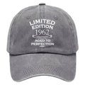 Men's Vintage 1962 Limited Edition Baseball - Adjustable Snapback Hat with 1962 Text, Retro 1960s Style, Durable & Breathable for Outdoor Sports, Casual Wear, Collectible Limited Edition 1962 Design