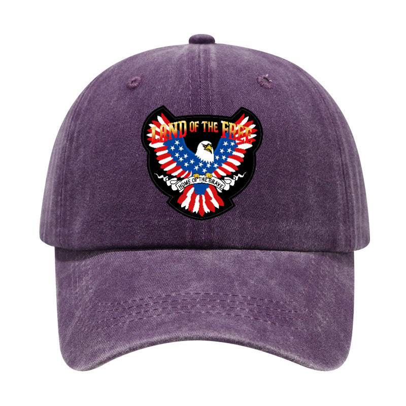 Fashion 1pc American Land of Liberty Printed Washed Distressed Style Baseball Cap Unisex Outdoor Casual Hat