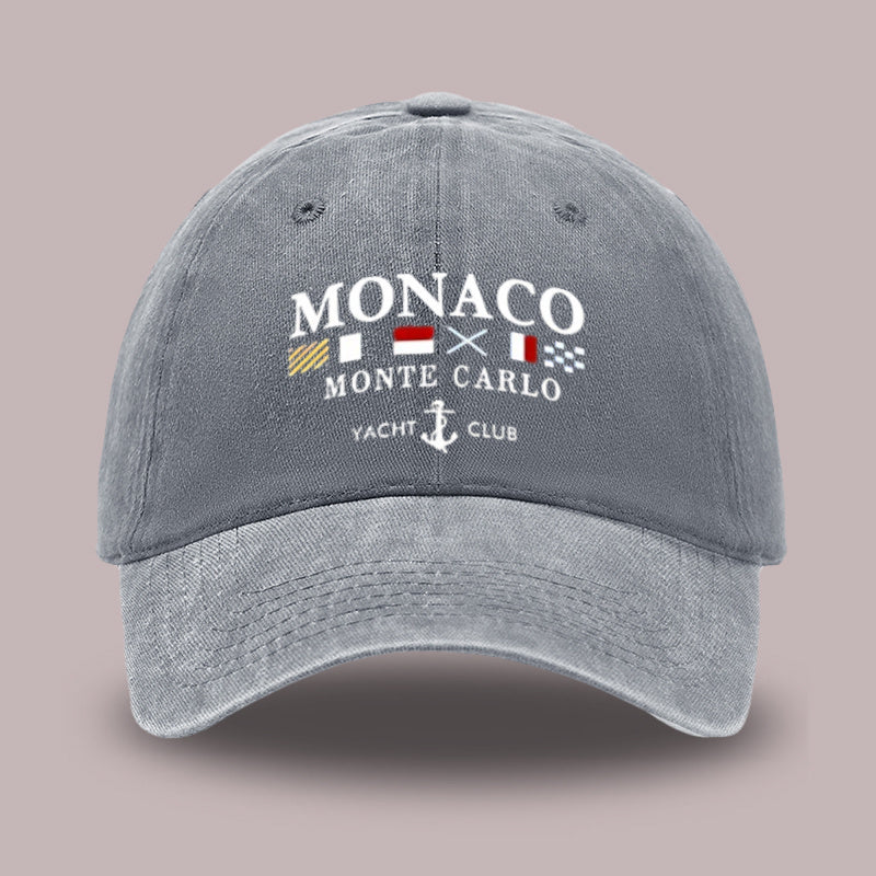 1pc New Baseball Cap, Monaco Monte Carlo Yacht Club Printed Design, Unisex Adjustable Size, Suitable for Outdoor Activities And Casual Wear, for Adults And Travel Enthusiasts