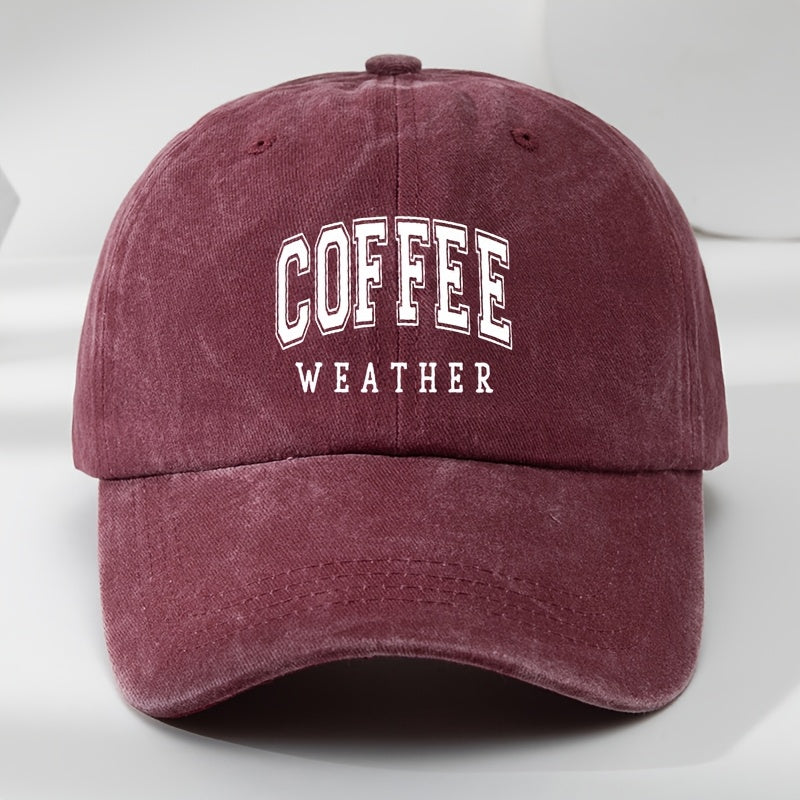 Men's Retro Baseball Cap with Coffee Bean Lettering & Logo Print - Adjustable Sun Hat, Breathable Outdoor Casual Cap for Sports, Daily Wear - Black, Comfortable & Versatile for All Beige Types (Hand Washable)