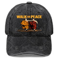 Unisex Vintage Washed Baseball Hat Featuring a Bold Quote about Walking for Peace with Monks