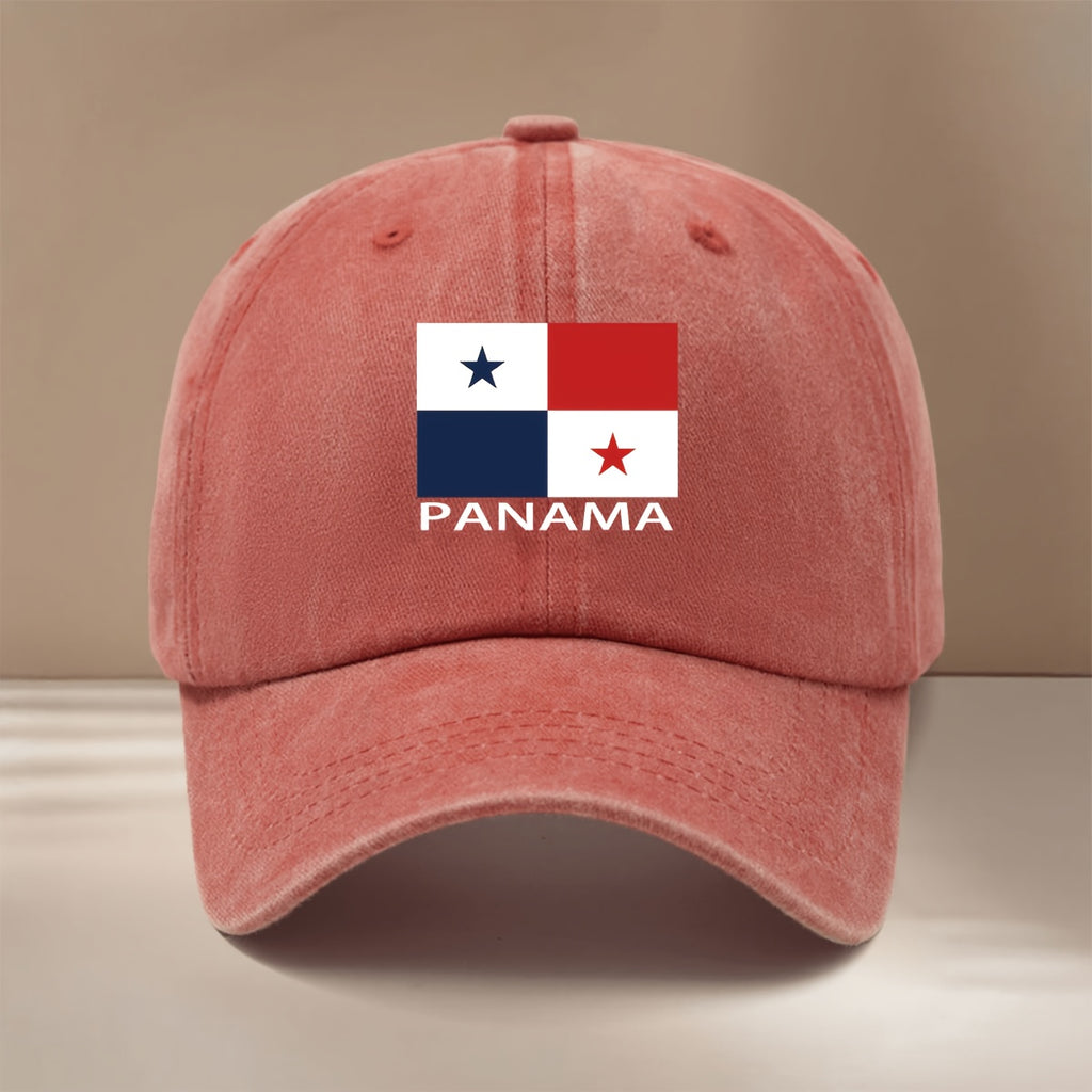 Panama Flag PANAMA Text Pattern Baseball Cap Lightweight Curved Brim Shows Small Face Hip-Hop Hat for Men And Women Duck Tongue Hat Vacation Travel Dinner Camping Matching Comfortable Adjustable Size Curved Brim Hat Easy Fashion Six-Piece Hat Versio