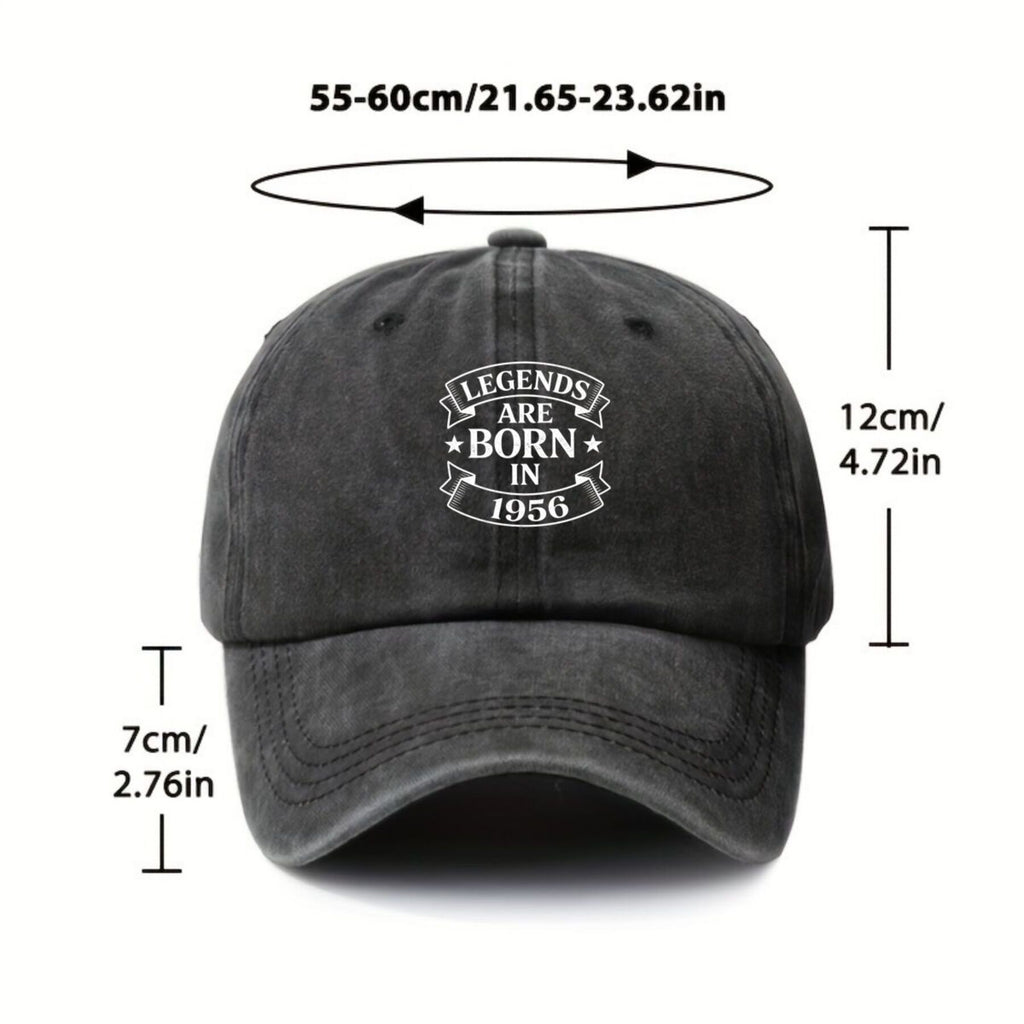 1956s Are Born Vintage Retro Baseball Cap - Unisex Adjustable Pull-String Hat with 1956 Print, Machine Washable Sun Suitable for Outdoor Sports, Casual Wear & Nostalgic Gift for Men and Women