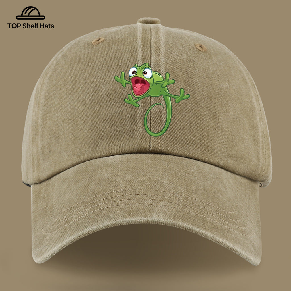 1pc Fun Cartoon Chameleon Pattern Printed Baseball Cap, Lightweight, Comfortable, and Breathable, Adjustable Size, An Excellent Valentine's Day Gift for Your Partner, Unisex Outdoor Wear and Casual Apparel Accessory, Mom and Dad's Beach Vacation