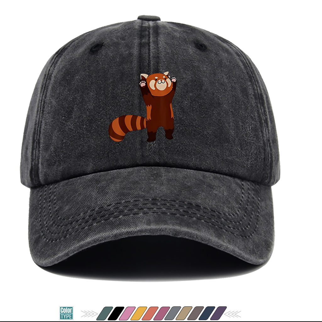 1pc Cartoon Red Panda Printed Baseball Cap, Cute Animal Pattern Sun Hat, Adorable Age-Reducing Fashion Hat, Unisex Adjustable Duckbill Cap, Couple Outing Hat, Casual Leisure Hat, Outdoor Play Sun Hat, Picnic Photography Hat, Bestie Matching Hat