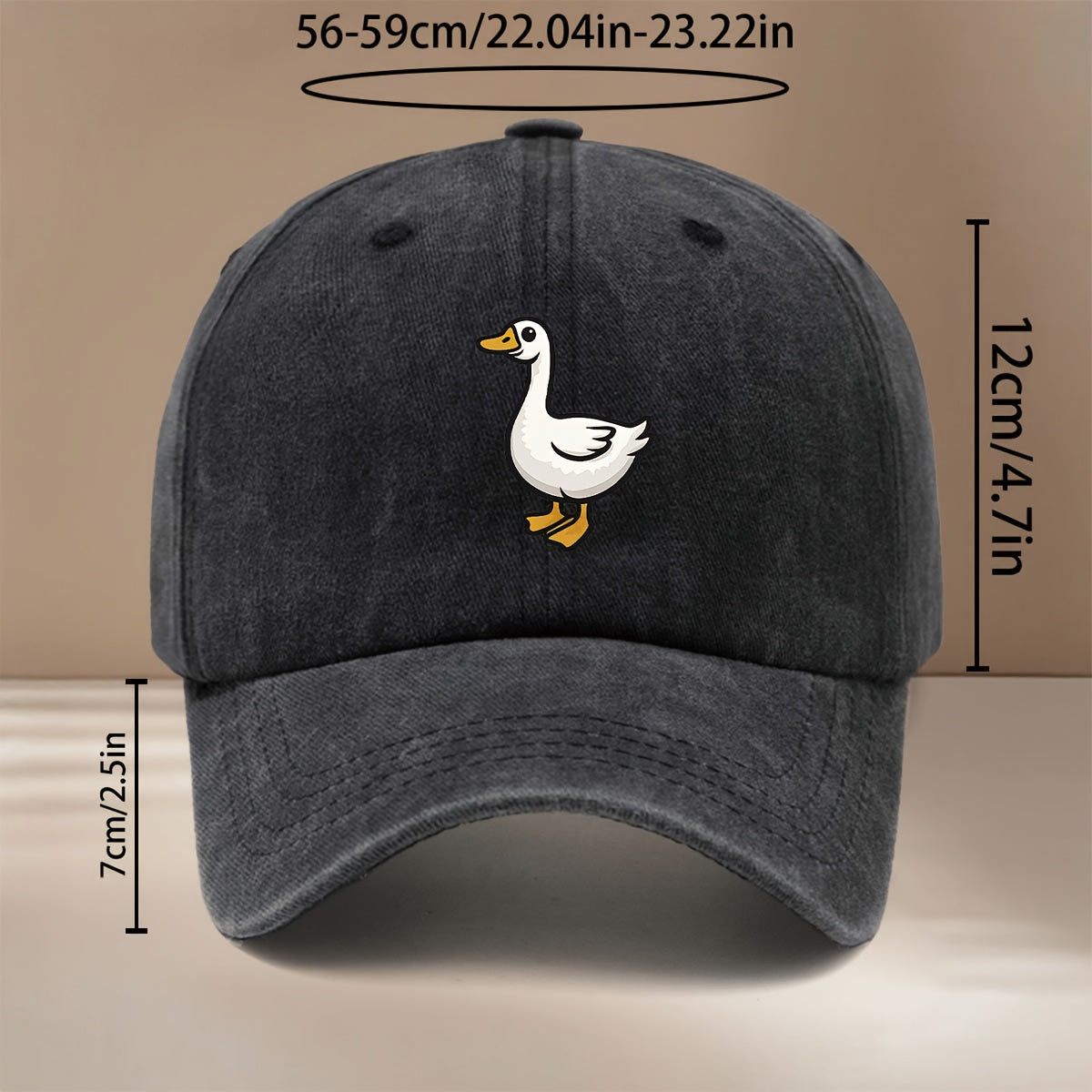 This Is a Baseball Cap Featuring a Flat Design of a Cartoon Goose, Suitable for All Seasons with an Adjustable Size. It'S a Trendy, Lightweight Duckbill Hat for Both Men And Women, Perfect for Outdoor Sports, Gatherings