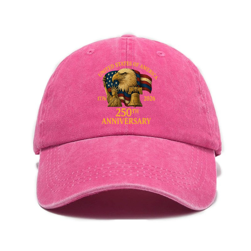 Fashion Hot Selling US Independence Day 250Th Anniversary Printed Washed All-Match Distressed Soft Top Unisex Baseball Cap