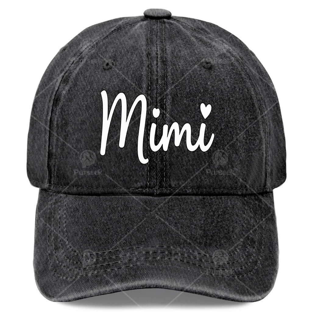 Grandparent Mimi Baseball Hat Unisex Low Profile Washed Distressed Cap