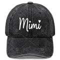 Grandparent Mimi Baseball Hat Unisex Low Profile Washed Distressed Cap