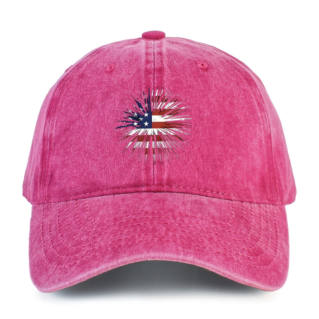Unisex Washed Distressed Baseball Cap Printed Dad Hat Breathable Adjustable Sun Hat Suitable for Both Men And Women