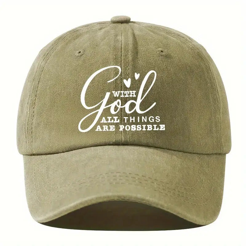 Y2g Retro Unisex Adjustable Baseball Cap with "Everything Is Possible" Print - Breathable Buckle Closure, Y2gVintage, Machine Washable Suitable for Men & Women, Casual & Sportswear Accessory