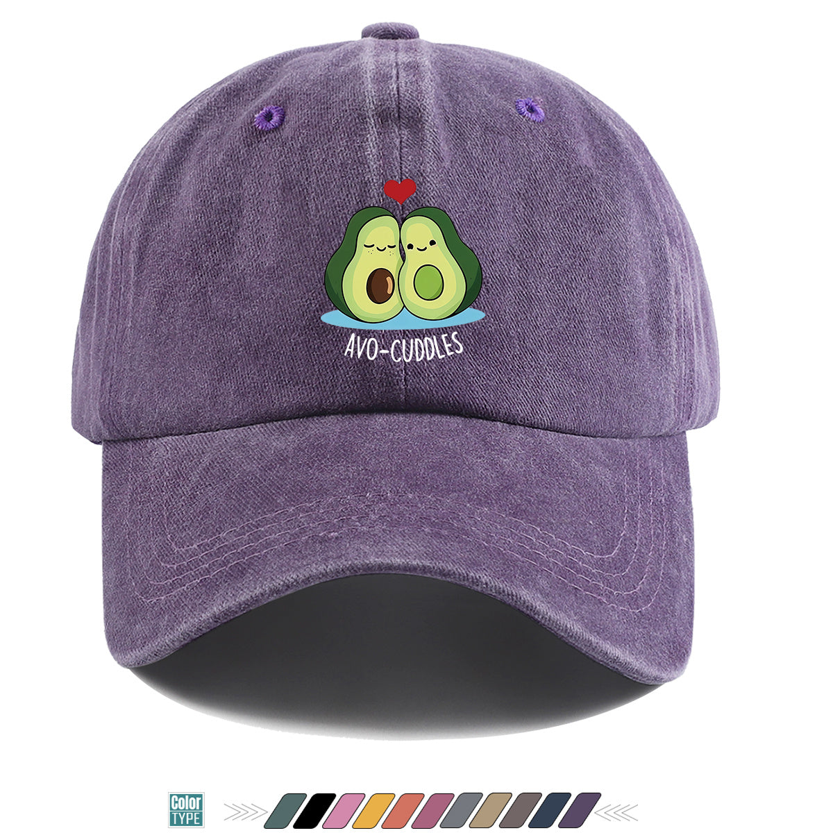 1pc Avocado Couple Print Baseball Cap Cute Cartoon Design Sun Hat Fashion Fresh Unisex Adjustable Size Duckbill Cap Suitable for Outdoor Picnic, Shopping, Dating, Travel