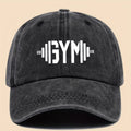1 GymFlex Pro Breathable Baseball Cap with GYM Print and Dumbbell Design - Washed Fitness Cap, Suitable for Men, Women, and Teens - Ideal Accessory for Gym, Outdoor Activities, Camping, Cycling, and Skateboarding - Vibrant Lifestyle Hat