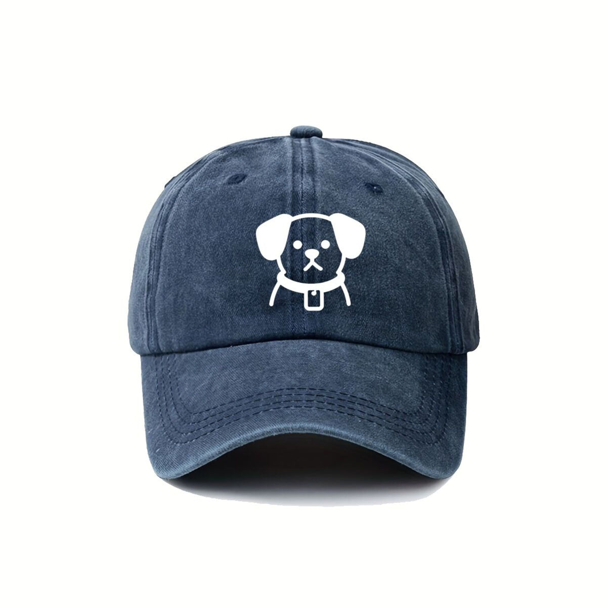 Funny Dog Dog Collar with American Retro Washed Distressed Printed Baseball Cap for Men And Women, Suitable for Spring And Autumn, Outdoor Sun Hat, Personalized Trendy Hip-Hop Duckbill Cap