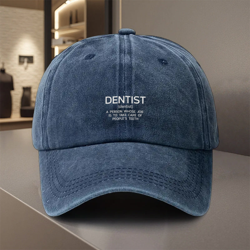 1pc, Adjustable Baseball Cap with "Dentist" Print, Made of Lightweight Polyester Fiber with Printed Design. Suitable for Outdoor Sports and Camping Enthusiasts, a Popular Couple's Cap, Golf Cap, Trucker Cap, and Stylish Baseball Cap