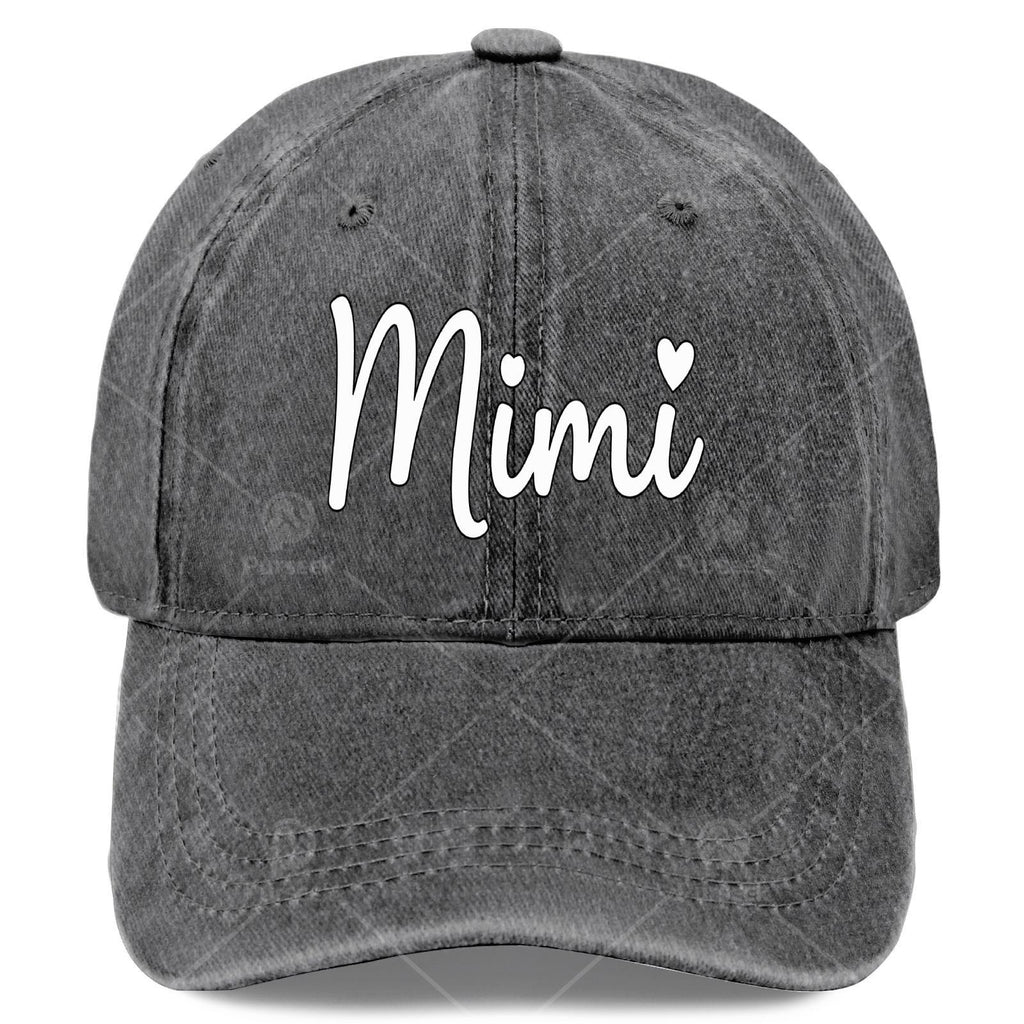 Grandparent Mimi Baseball Hat Unisex Low Profile Washed Distressed Cap
