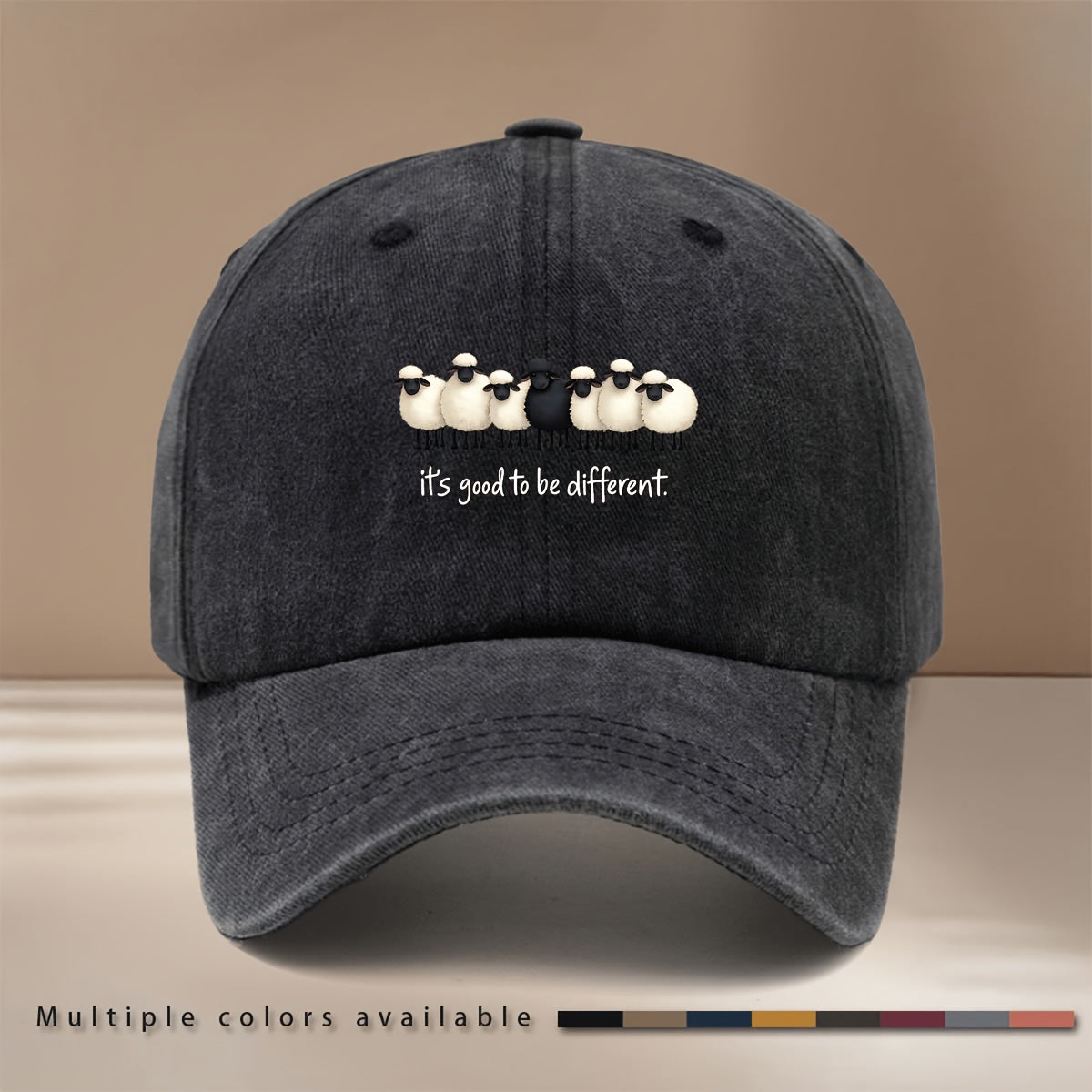 This Is a Baseball Cap with "it's Good to Be Different." Printed on It. It's a Stylish, Lightweight, and Adjustable Six-panel Hat Suitable for Both Men and Women. This  and Comfortable Snapback Cap Is Perfect for Outdoor Sports, Dinners