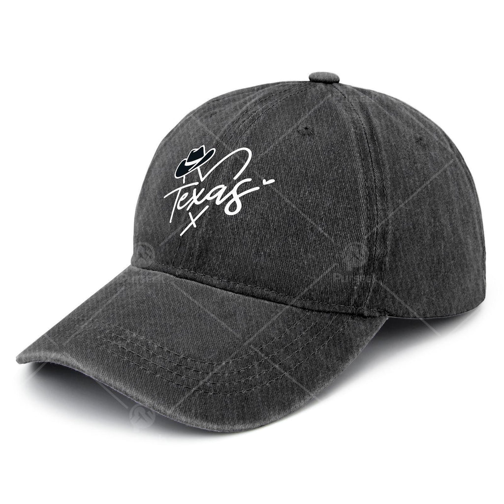 Texas Heart Hat State Pride Design Baseball Hat Unisex Fashion Washed
