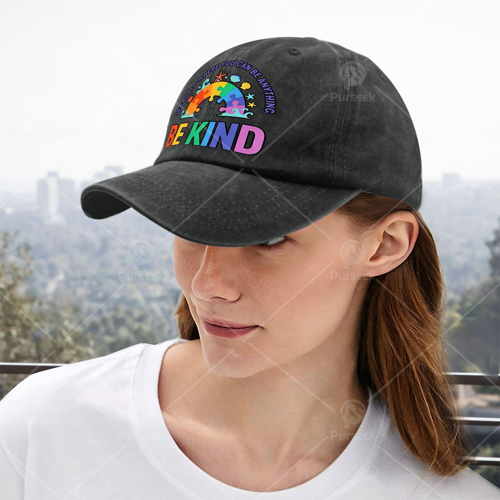 Autism Awareness Teacher Be Kind Why Fit in Doctor Cat Hat Baseball Hat