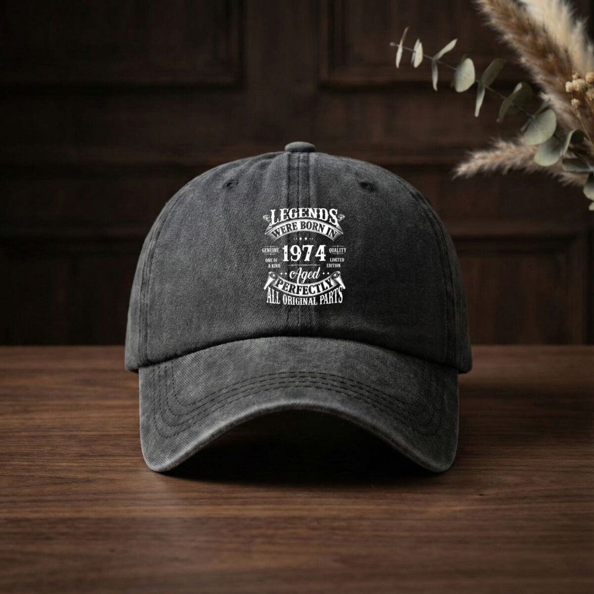 1974 S Mark Vintage Washed Distressed Baseball Cap - Adjustable Retro Unisex Golf & Outdoor Hat, Lightweight Breathable Suitable for Golf, Casual Wear, Machine Washable with Iconic 1974
