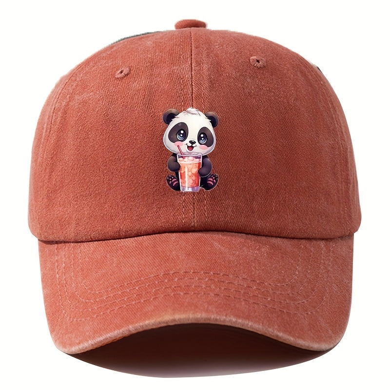 Unisex Adjustable Vintage Washed Baseball Cap, Animal Print, Button Design, Lightweight Polyester, All-Season Casual Outdoor Party Hip-Hop Hat, Animal Theme, Woven, Suitable for Boys - Ramadan Edition