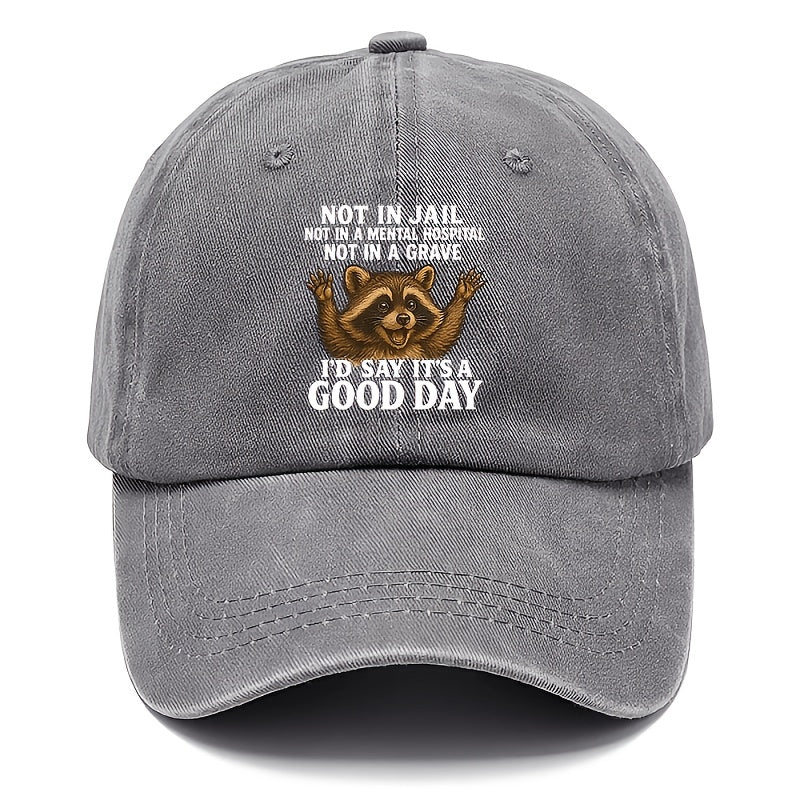 Animal-themed Hat | 1, Women's Hat, Men's Outdoor Hat, "It's a Good Day" Hat, Dad Hat, Breathable Baseball Cap, Adjustable Style Hat, Suitable for All Occasions, Curved Brim Design, Outdoor Style Hat, All-season Style