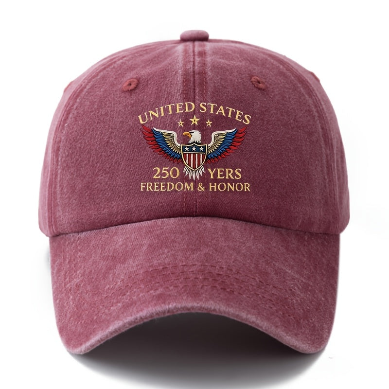 A Unisex Fashionable and Versatile Printed UNITED STATES Eagle Baseball Cap, Featuring a Classic Vintage Washed Outdoor Lightweight Curved Brim. This Trucker Baseball Cap Is Suitable for Casual Occasions Such as Outdoor Vacations