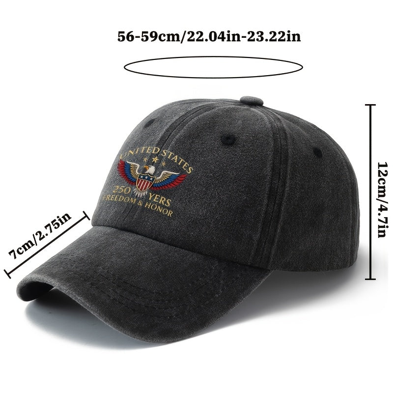 A Unisex Fashionable and Versatile Printed UNITED STATES Eagle Baseball Cap, Featuring a Classic Vintage Washed Outdoor Lightweight Curved Brim. This Trucker Baseball Cap Is Suitable for Casual Occasions Such as Outdoor Vacations