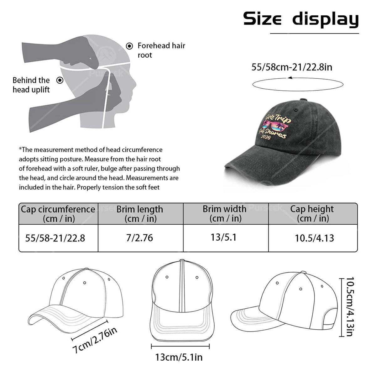 Beach Glasses Weekend Girls Trip 2026 Gulfs Shores Baseball Hat Unisex