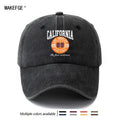 A Unisex Fashionable and Versatile Printed CALIFORNIA Baseball Cap, Featuring a Classic Vintage Washed Lightweight Curved-brim Design. Suitable for Outdoor Vacations, Travel, Camping, and Other Casual Occasions. Also Ideal as a Hip-hop Hat
