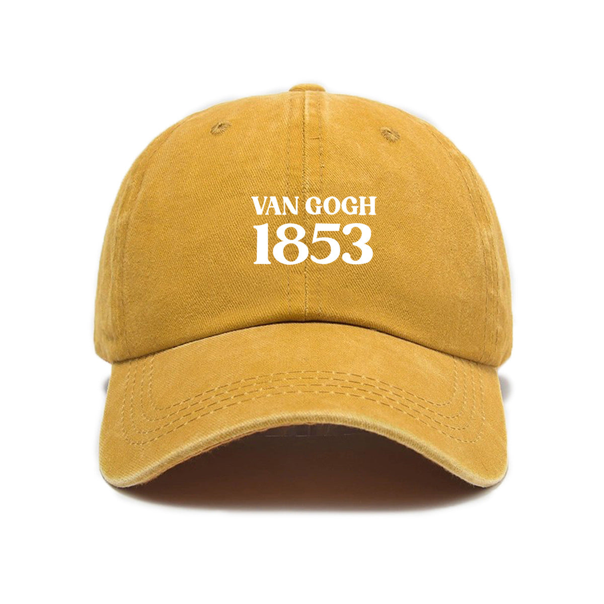 1 Washed Distressed Print Baseball Cap for Adults, Simple Letter 1853 Print Washed Distressed Soft Top Baseball Cap for Men and Women, Versatile Outdoor Sun Baseball Cap