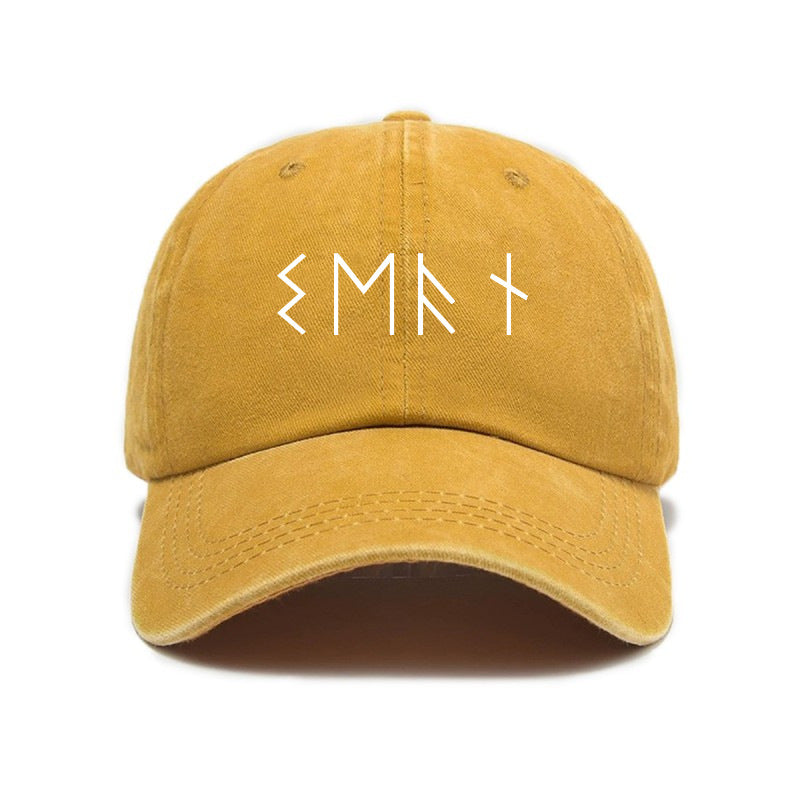 1 Top Water Washed Old Printed Baseball Cap Adult Versatile Easy Letter Popular Retro Printed Water Washed Old Soft Top Sunshade Baseball Cap for Men And Women