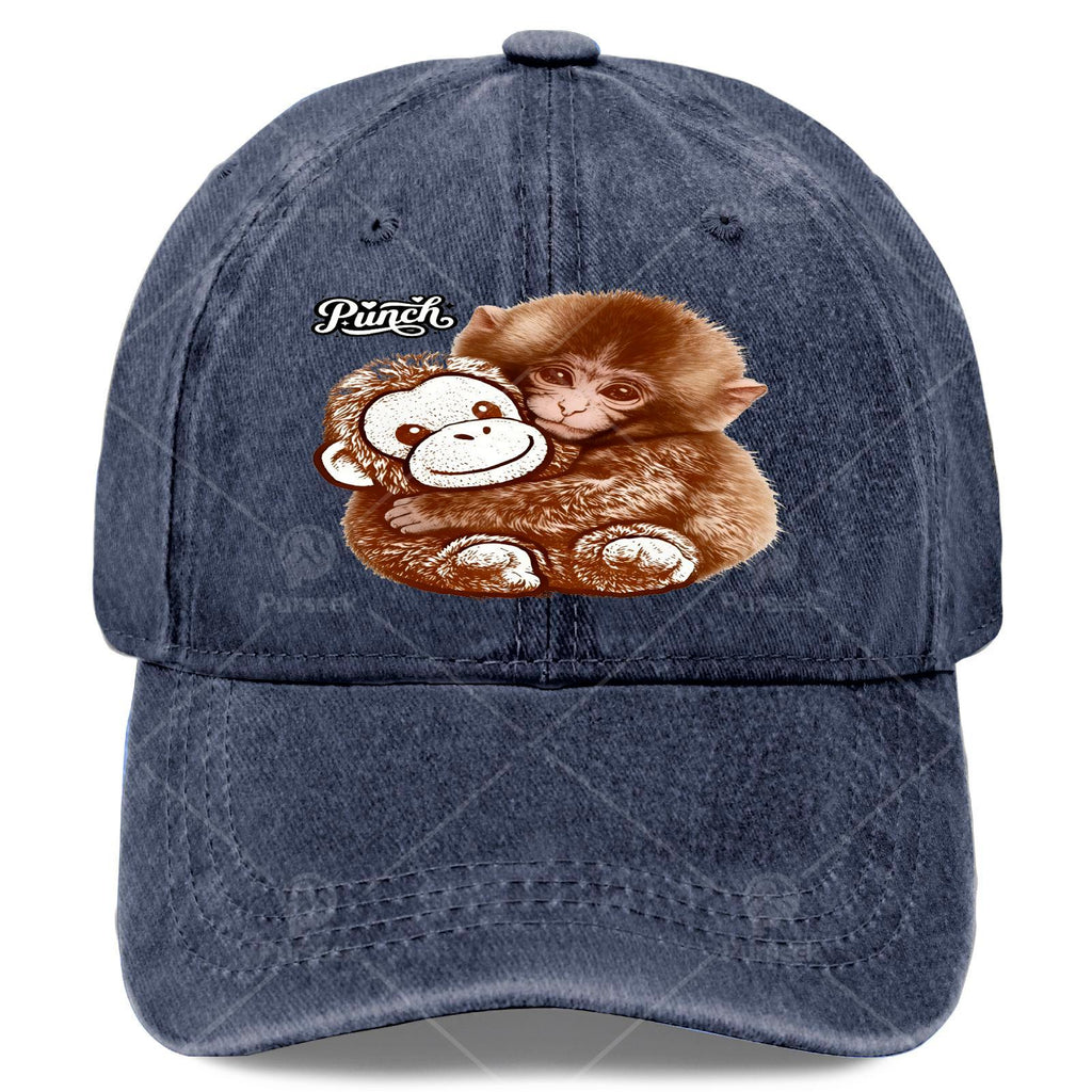Stay Strong with This Stylish Monkey Wearing a Plush Orangutan Baseball Cap, Suitable for Everyone