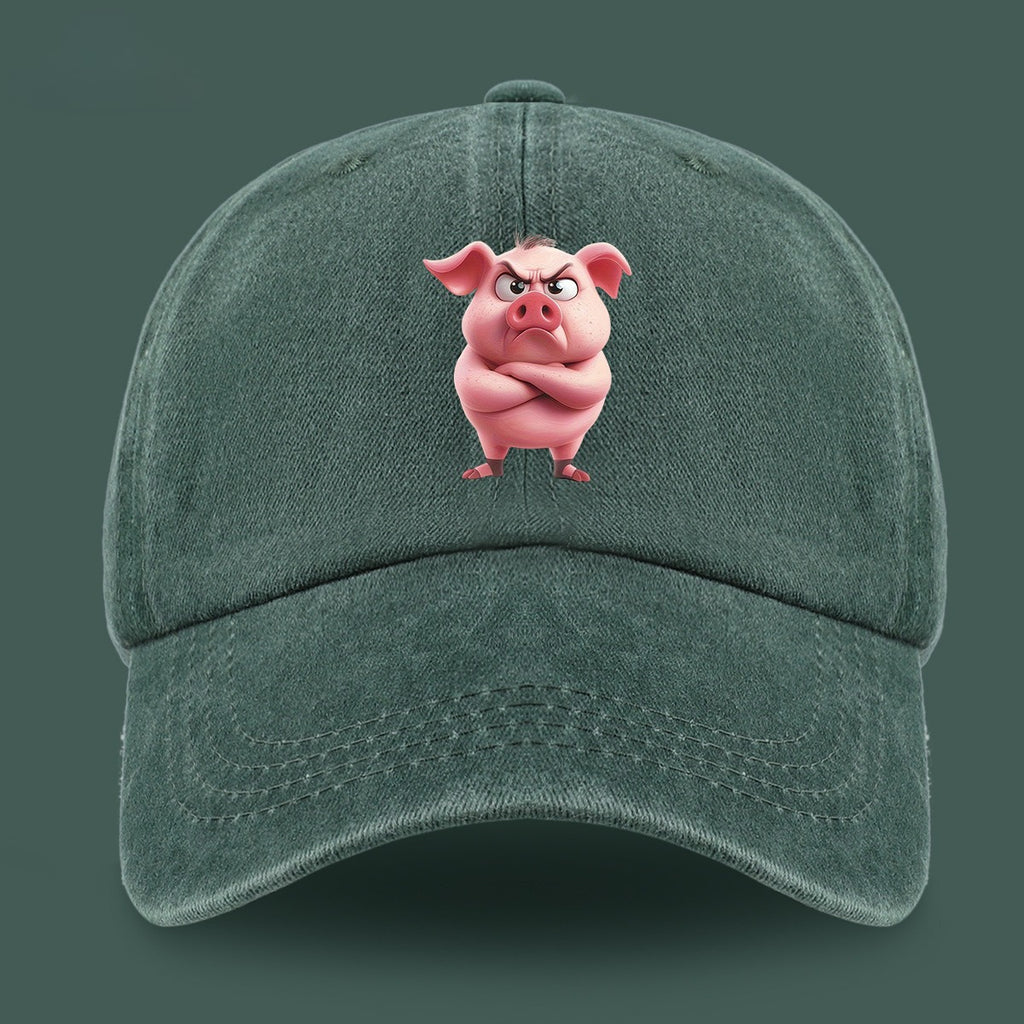 1pc 1pcs Pink Pig Print Baseball Cap for &, Adjustable Lightweight Breathable Unisex Hat Suitable for Outdoor, Beach, Casual Wear, Valentine's Gift for,, - Pig-Themed with Pig