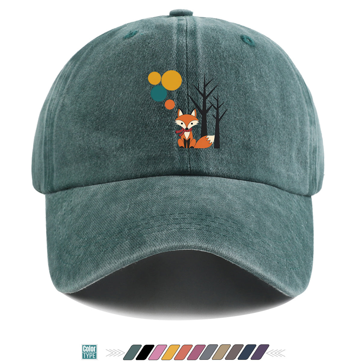 1pc Cartoon Fox Wearing Red Scarf Print Baseball Cap Colorful Geometric Background Sun Hat Fashionable And Beautiful Unisex Duck Tongue Cap Adjustable Size Casual Travel Hat Street Trendsetter Essential Suitable for Daily Wear, Shopping, Travel