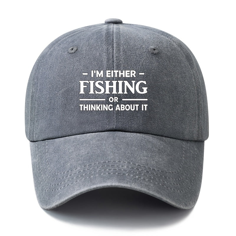 A Unisex Fashionable and Versatile Printed FISHING Baseball Cap, Featuring a Classic Vintage Washed Outdoor Lightweight Curved-brim Design. Suitable for Casual Occasions Such as Outdoor Vacations, Travel, and Camping. Also Works as a Hip-hop Hat