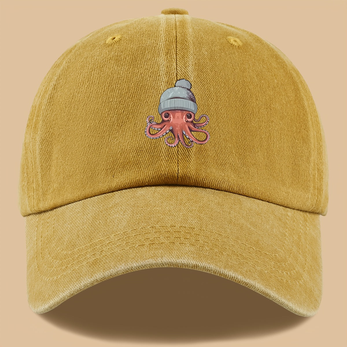 1pc Octopus Print Baseball Cap, Lightweight, Comfortable, and Breathable Outdoor Sun Hat, Stylish, Simple, and Aesthetic, Adjustable Size Baseball Cap for Men and Women, Trucker Dad Hat, Mom's Beach Vacation Hat, Suitable for Outdoor Fishing