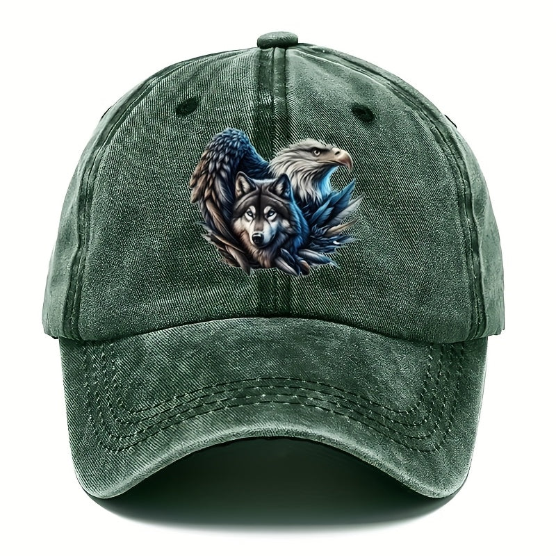 Men's & Boys' Adjustable Eagle Print - Pull-String Closure Hat with Eagle, Machine Washable Outdoor Travel Hat Suitable for, Casual Wear, Gift for Boys and Men, Closure for, Daily Use