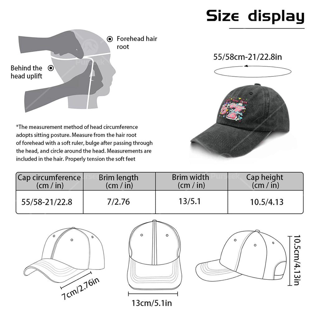 7th Birthday Girl I Was 6 Now Im 7 Year Old Girls Baseball Hat Unisex