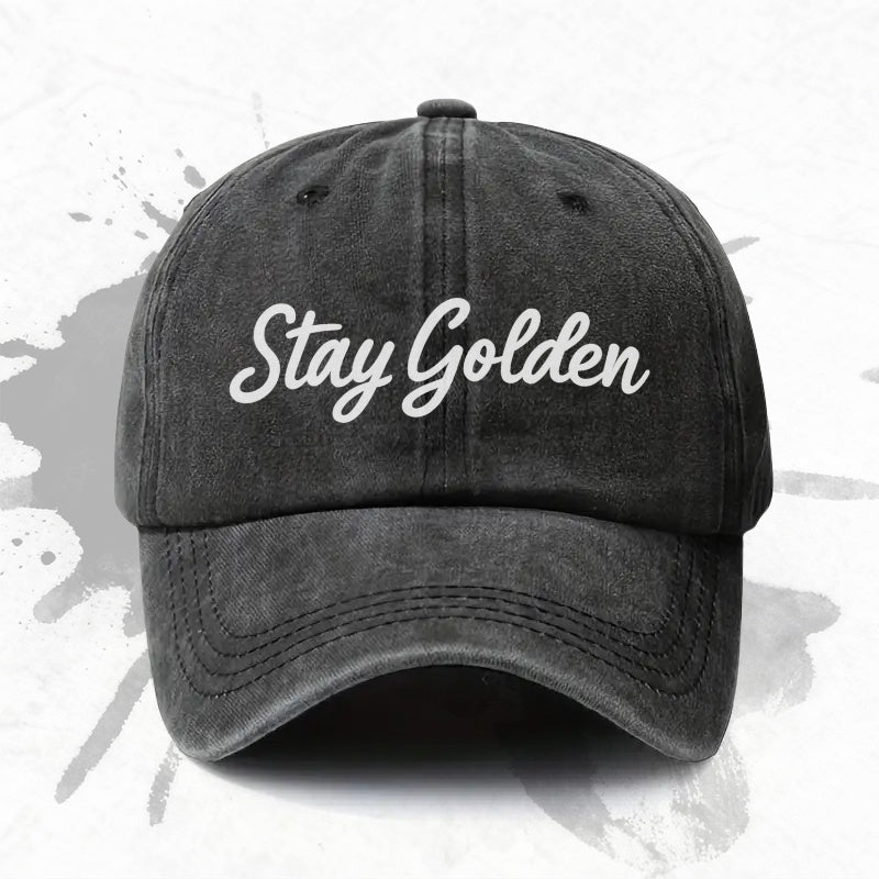 1P 1pc, "Stay Golden" Adjustable Baseball Cap, Lightweight Printed Women's Hat, "Printed Trend" Men's Fashion Cap, an Ideal Gift for Weddings, Parties, and Birthdays.