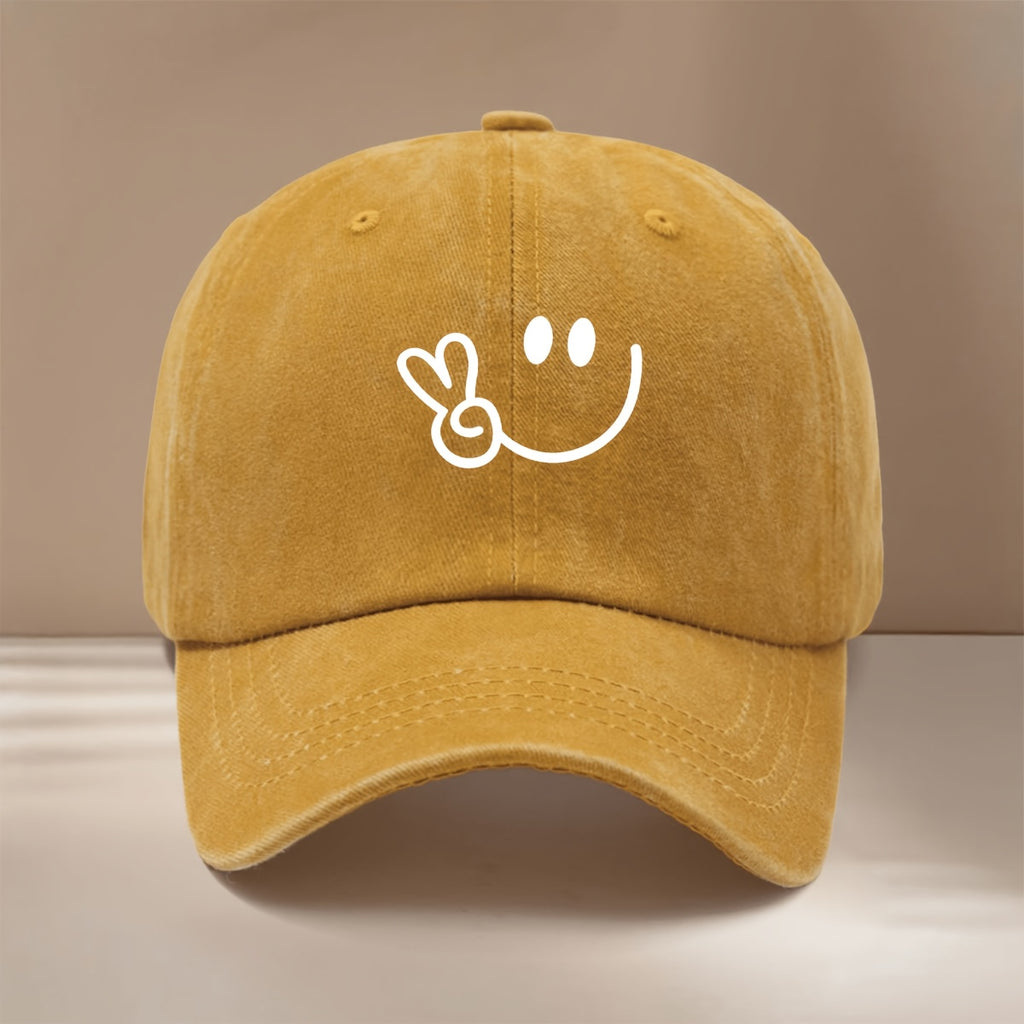Printed Yeezy Face Pattern Baseball Cap Casual Style 6-Panel Hat Trendy Textured Casual Hat Lightweight Comfortable Duckbill Cap Unisex Curved Brim Hat Hip-Hop Cap Adjustable Size Easy Fashion All-Season Sports Event Support Matching Vacation Travel