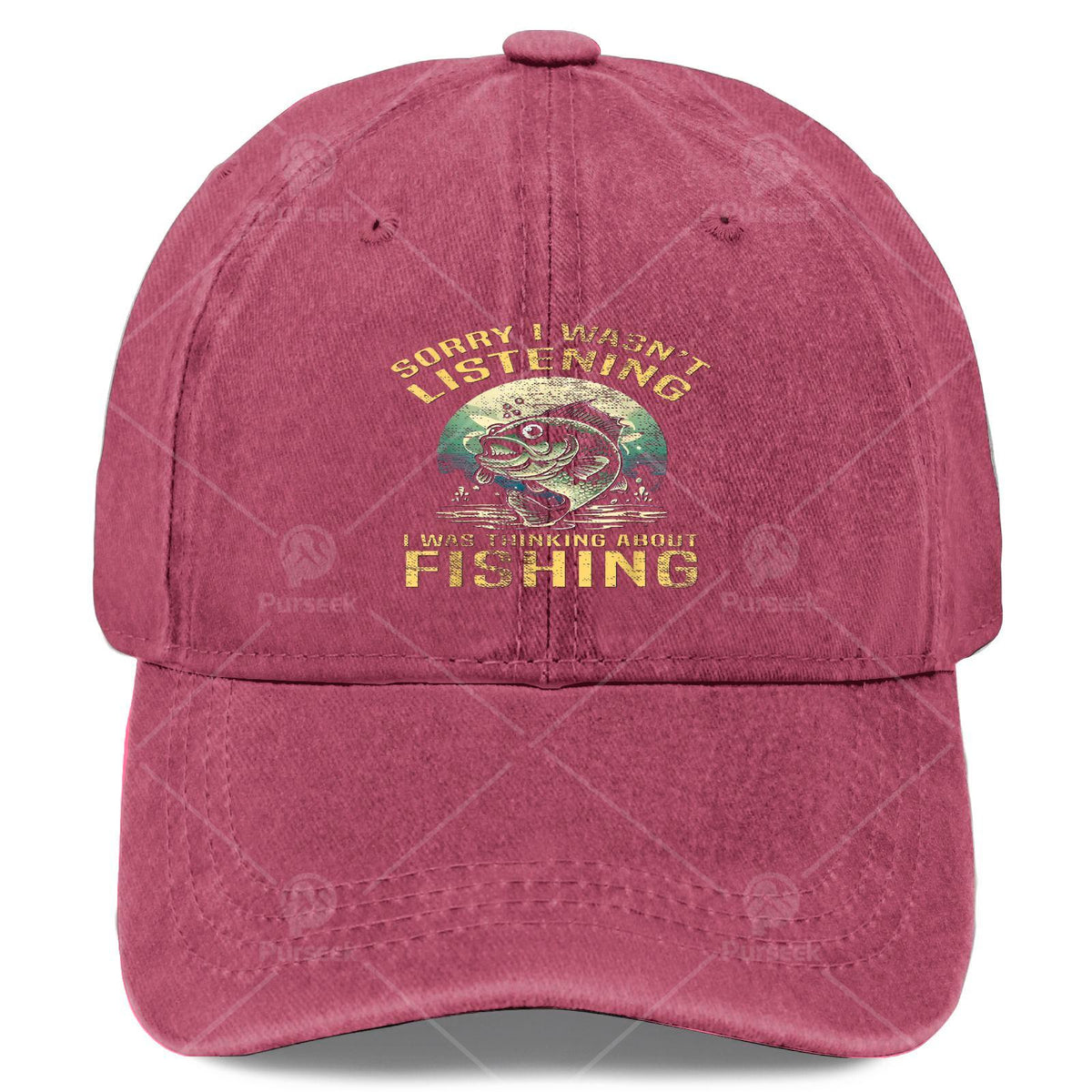 Sorry I Wasnt Listening I Was Thinking about Fishing Baseball Hat Unisex Low