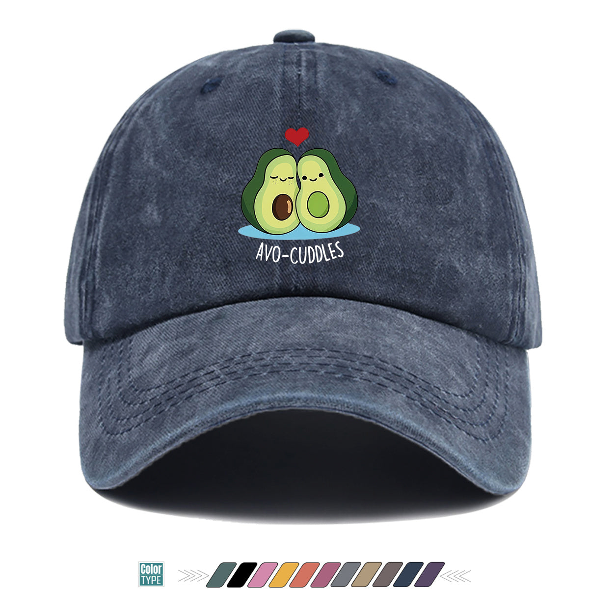 1pc Avocado Couple Print Baseball Cap Cute Cartoon Design Sun Hat Fashion Fresh Unisex Adjustable Size Duckbill Cap Suitable for Outdoor Picnic, Shopping, Dating, Travel