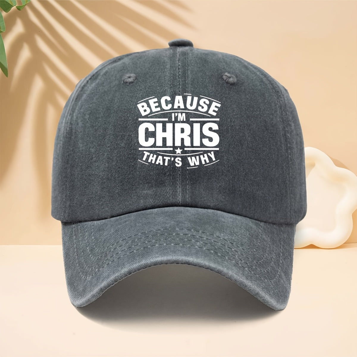 Men' & Women' "BECAUSE I'M CHRIS" Graphic Trucker Hat - Adjustable Snapback Cap with Print, Soft Top Design, Curved Brim Suitable for Casual Wear, Hip-Hop Style, Parties, Durable for All- Outdoor and Everyday Use