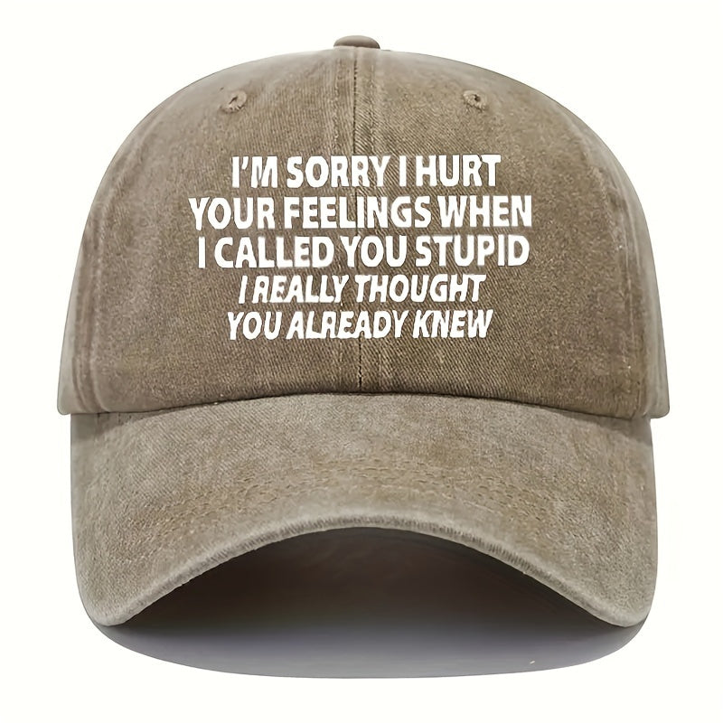 Vintage Washed Distressed Letter Print Baseball Cap with Retro Lettering & Adjustable Buckle Closure - Suitable for Outdoor Sports, Hiking, Casual Wear, Machine Washable Sun Hat Gift Choice for And